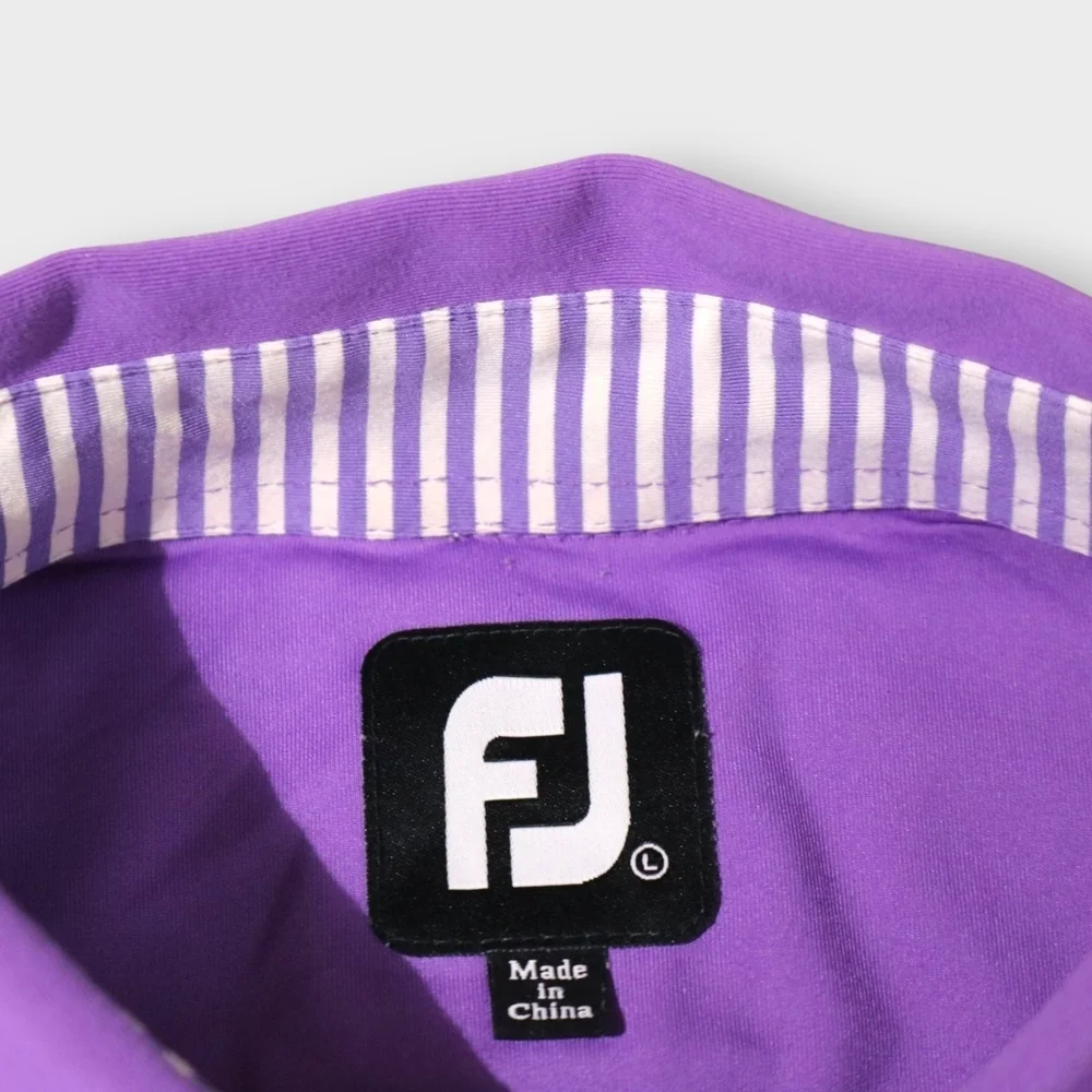 FootJoy Shirt Mens 2XL Purple Short Sleeve Golf Polo Strech Club Logo FJ